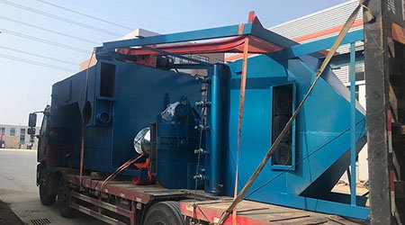 用于車(chē)橋清理的Q3710E雙鉤吊鉤式拋丸機(jī)發(fā)往河南許昌