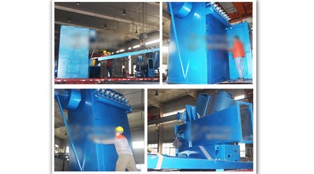 發(fā)往重慶Q3720系列大型吊鉤式拋丸清理機(jī)裝車發(fā)貨現(xiàn)場